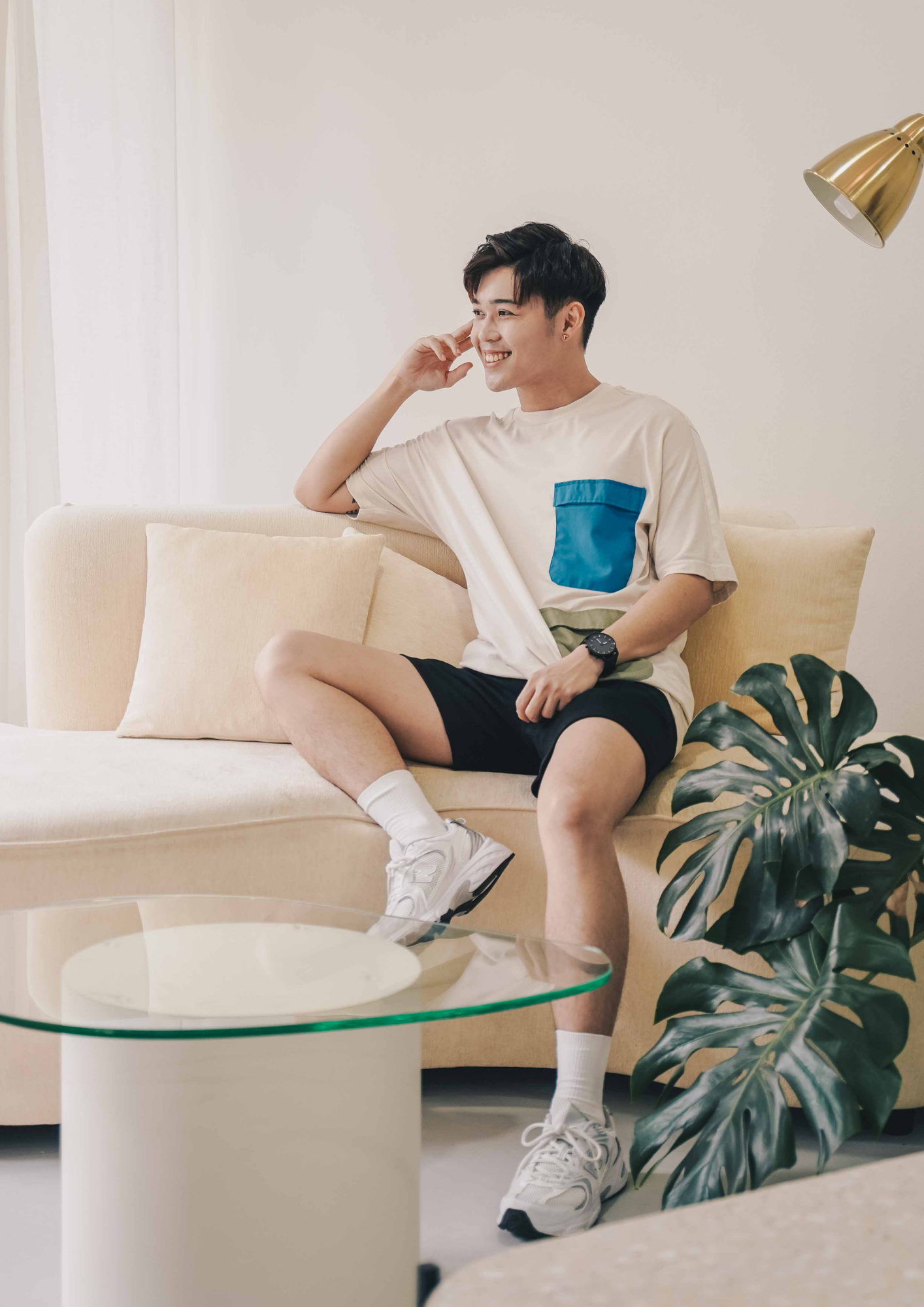 eliot malaysia tshirt tee leslie png 100% cotton clothing patch pockets streetwear t-shirt sand apparel shirt top boxy fit statement piece lightweight oversize oversized ribbed crew neckline effortless look